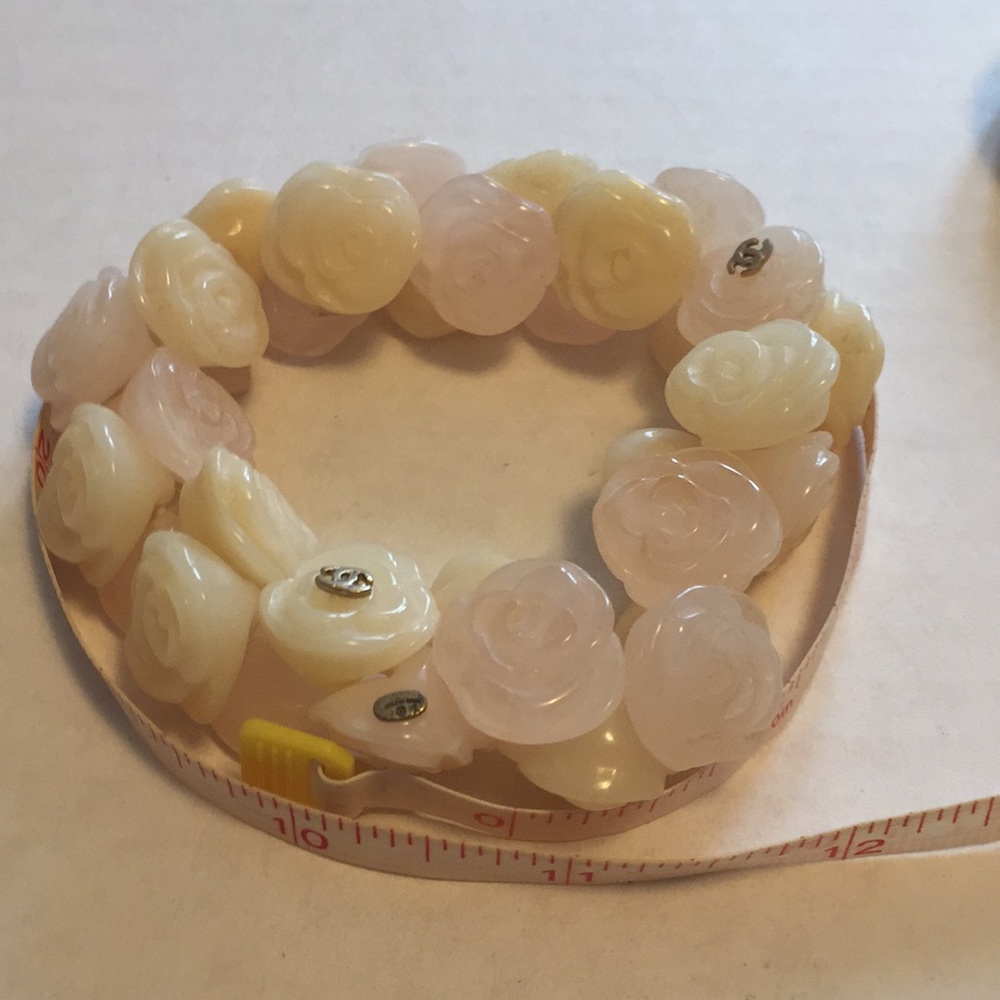 Chanel Stretch Bracelet Pink and White - Picture 7 of 13